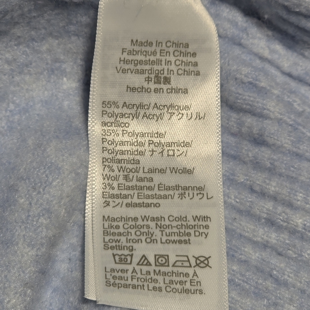 J CREW WOOL BLEND V-NECK CARDIGAN SWEATER BLUE SZ M - Picture 8 of 9
